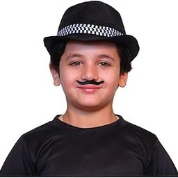 Kaku Fancy Dresses Role Play Costume Caps & Accessories – Police Cap, Military Cap, Pilot Cap, and Bhagat Singh Hat with Mustache-image-7