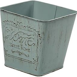 ATORSE Iron Sculpture Indoor Plants Decorative Flower Pot for Office Desktop Garden Square Blue-picture-18