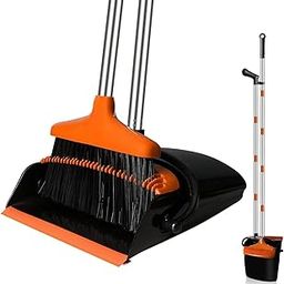 Isha Enterprise Broom and Dustpan Set for Home, Upright 55" Broom and Dustpan Combo with Long Handle, Lobby Broom Sweeping for House Kitchen Room Office Indoor Floor Cleaning Supplies Housewarming-image-68