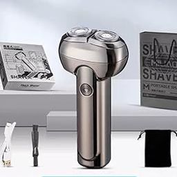 MERISH Electric Razor for Men, All Metal Body, Magnetic Shaving Head, Powerful motors, Sharp blades, Full Body Washing, Type-C Quick Charging, LED Display, Mini Cordless Rotary Shaver, Easy to travel, Silver-22