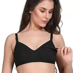 Women's Polycotton Feeding Bra | Non-Padded Wire-Free Maternity Bra with Front Open Flap | Adjustable Straps | Daily Use Breastfeeding Bra for New Moms-Multi Color-VR-418-image-75