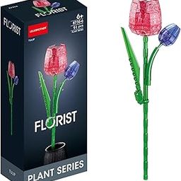 MONKEYTAIL Crystal Flower Building Blocks -Tulip DIY Artificial Plant Bricks Toys for Kids Ages 6+, Set Of 1-image-82