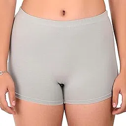 elina Women's Soft, Stretchy, Breathable Boyshorts offering Comfort, Coverage, and Style (Dhara-Shorts_36) (Lightgrey)-picture-10