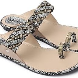 Kolhapuri Women Stylish Ethnic Flat Sandals Slippers for Girls-image-86