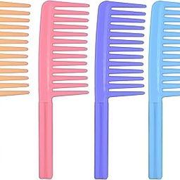 F Falkiya Fashion Large Tooth Hair Wide Shampoo Detangle Comb Colorful Thick Stylish Hair Combs for Women's (Multi-color) (Teeth Hair Comb 4)-22