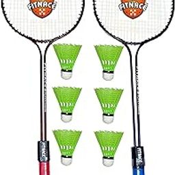 FITNACE Badminton Racket Double Shaft Pack of 2 Racket with 6 PC Nylon Shuttle Cocks-picture-14