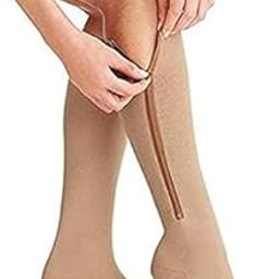 ANUGRAH Medical Compression Stockings for Varicose Veins | Compression Socks for Women & Men | Open Toe - L/XL, Beige-10