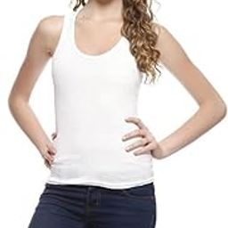 Women Cotton White Camisole Top With Adjustable Strip-image-61