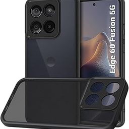 TheGiftKart Hybrid Shockproof Back Cover Case for Motorola Moto Edge 60 Fusion 5G | Hard Back Cover Case for Motorola Moto Edge 60 Fusion 5G (PC & TPU, Translucent Smoke Matte Back, Black Sides)-24