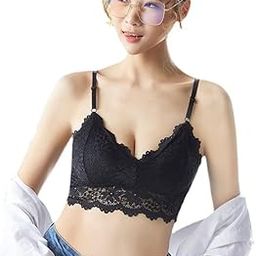 SALES Women and Girls Lace Padded Bralette Breathable Wire Free Sports Bra Crop Top Free Size-36