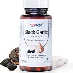 Vitabowl's 100% Natural & Organic Black Garlic Capsules | Made with 100% Cloves | 120 Days Naturally Aged & Fermented | Manages Cholesterol Levels & Lipid Profiles - 60 Veg Capsules-picture-29