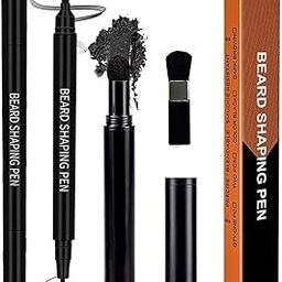 MAYCREATE® Dual Tip 2 in 1 Beard Pencil With Filler Powder for Styling, Sweat Proof Mustache Kit for Men's Beard, Mustache, Eyebrows (Black)-3