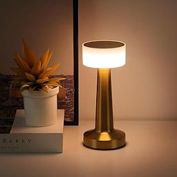 NYRWANA 2000 mAh Battery | Lamps for Bedroom, Table Lamp for Bedroom, Table Lamp for Living Room, Stepless Dimming, 3 Colour Touch Control - Metal (Gold)-15