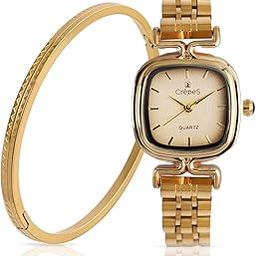 Stylish Tetra Analog Watch & Verce Bracelet Stack for Women-image-77