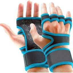 Leosportz Workout Gloves with Wrist Support for Gym Workouts,Pull Ups,Cross Training,Weightlifting,Calisthenics,WOD- Silicone Padding - Great Hand Grip&No Calluses (Blue Gym Gloves)-image-78