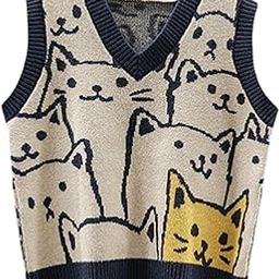 ™ V Neck Knitted Sweater Vest Waistcoat Cute Cartoon Animal Patterns | Sweaters | Womens Clothing-image-49
