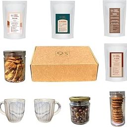 93 DEGREES COFFEE ROASTERS - GIFT PARCEL BD (Coffee Beans 3 Packet - 250g, Cascara, Biscotti, Cookies, Dragees, and 2 Small Cup)-image-19