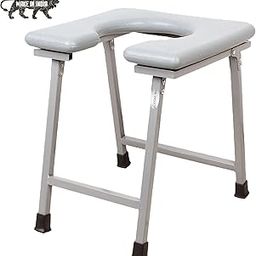 THE SRDVX 7® Commode Stool | Premium Folding Powder Coated Metal Shower Bathing Indian Stool | Toilet Seat | Heavy Duty | Elderly Disabled Man & Pregnant Women | Safe Stool | Anti-Slip (Grey)-image-19