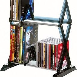 Atlantic Mitsu 64835193 52 CD/36 DVD/BluRay/Games 2-Tier Media Rack Smoke-image-64
