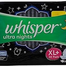 Whisper Ultra Night Sanitary Pads with Wings for women- 30 Pads (XL)-image-16