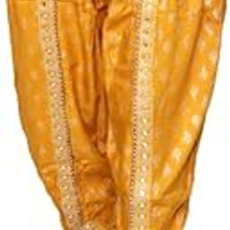 Loose fit Harem Pants for Women White Golden Moti Size (28 Till 34) (Printed Dhoti Mustard)-image-8