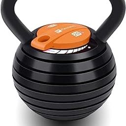 Flexnest The Flexikettle 7-In-1 Adjustable Weight Kettlebells, German Designed Adjustable Weights 5 lbs to 20 lbs, For Men & Women, 20 lbs - Black & Orange-8