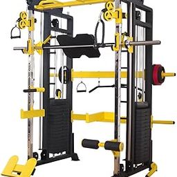 GAMMA FITNESS FTS-101 Plus Multi Gym Functional Trainer with Smith Machine for Home Gym Equipment (Yellow)-70