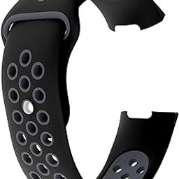 WA14 Soft Silicone Replacement Wristbands Sport Dotted Strap Bands Compatible with Fitbit Versa 2 / Fitbit Versa/Versa Lite in (Black/Grey)-20