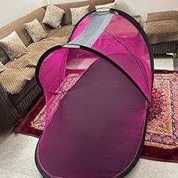 ZOTOFLY Polyester Adult Mosquito Net for Single Bed Size (7ft) Foldable :: One Side Zip (Black)-image-98