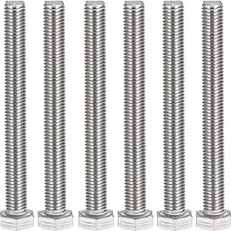 MroMax M10 Hex Bolt M10-1.5 x 100mm Hex Head Screw Bolts 304 Stainless Steel Fully Threaded Hex Tap Bolts Silver 6pcs-image-30