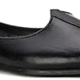 Parkash Men's Black Jalsa | Comfortable and Stylish Indian Jutti | Soft Sole, Easy Slip-On Punjabi Mojari | Ethnic Nagra for Special Occasions | Daily Use Rajasthani Mojadi-2