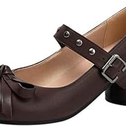 Women's Shoes Thick Medium Heel Footwear PU Upper with Rubber Sole Sandals-image-59