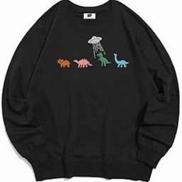SXV 'Litle Dinosaurs’ Printed Cool Aesthetic Drop Shoulder Oversized Sweatshirt-image-29