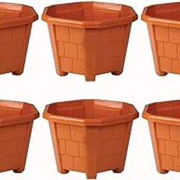 Neev Traders UV Treated Plastic Round Pot| Heavy Duty Highly Durable Plant Container Gamla for Indoor Home Decor & Outdoor Balcony Garden (10 Inch Wide) Pack of 6-image-89