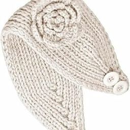 1PC Winter Crochet Knitted Headwrap Headband with 3D flower & Button for Girls & Women- Ear Warmer Hair Muffs Band | Winter Designer Headbands for Teens & Women (White)-image-68