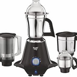 Preethi Plastic Taurus Plus 1000 Watt Mixer Grinder|4 Jars With Super Extractor Juicer Jar,2 Yr Guarantee&Lifelong Free Service,Blue/Black(Mg-257)-1