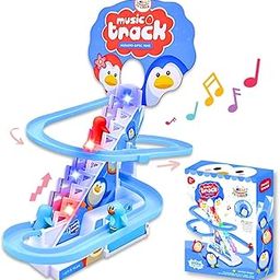 MiniExplorer Penguin Track Toys for Kids - Small Penguins Stair Climbing Toys for Kids, Escalator Toy with Lights and Music - 3 Penguins Included (Penguin Track Slide)-15