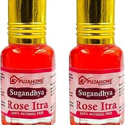 PujaHome Rose Itra for Pooja (Pack of 2, 5ML Each) | Alcohol-Free Natural Rose Attar for Home & Mandir | Long-Lasting Fragrance for Worship & Meditation | Pure Gulaab Attar for God-picture-48