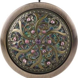 we3 Glass Double Layer Travel Makeup Mirror, Round Compact Portable Cosmetic Mirror, Double Sided Magnifying Handheld Pocket Mirror(Random Style) (Pack Of 1), Tabletop Mounting, Framed, Gold-51