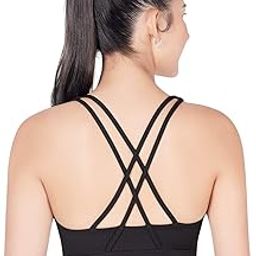 Women Strappy Cross Back Medium Support Padded Sports Bra for Running| Workout|Yoga|Gym, Size M to XXL-picture-40