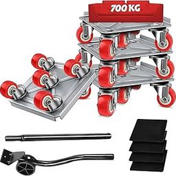 Vishal smart Mall Heavy Duty Furniture Mover Set with 5-Wheel Rollers & Lifter Tool – 700KG Capacity, Carbon Steel Dolly with Non-Slip Pads & Brake for Sofa, Bed, Appliance-18