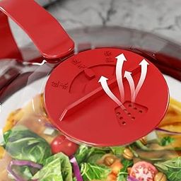 Microwave Splatter Cover for Food Portable House Items Microwave Plate Cover Red Cover with Drain-image-30