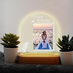 MerchX Personalized,Customized Tabletop Photo Frame Acrylic Printed Happy Birthday LED Table Lamp/Plaque Personalised with Birthday Decoration/Gift for Family,Friend & Special one Design-112-image-88