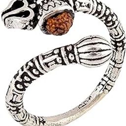 92.5 Sterling Silver Ring for Men and Women. 92.5% Pure Silver Ring Rudraksh Trishul Damru Ring.-image-11