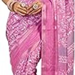 Pink Printed Silk Blend Saree With Unstitched Blouse (47220P)-image-5