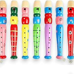 Wooden Flute - 1 Pcs (Random Design) Multicolor Durable Musical Toy Return Gift for Kids & Toddlers Age Upto 10 Years-image-86