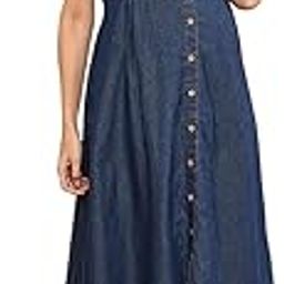 Women's Maternity Dress Denim Cotton Feel | Calf Length Pregnancy & Feeding Dress with Zippers | Baby Shower & Nursing Gown for Women-image-27