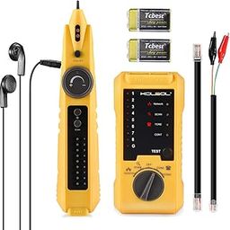 KOLSOL Network Cable Tester, Ethernet Wire Tracer with Telephone Line Checking for CAT5 CAT6, RJ11 RJ45 LAN Network Cable Finder for Wire Continuity/Short/Breaking/Open/Crossing-10