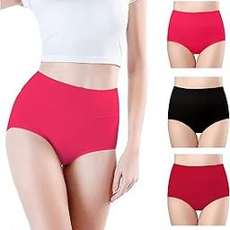 Combo Women's High Waisted Cotton Hipster Panty Ladies Soft Panties l Women Cotton Hipster Panty l Women's Seamless High l Women Underwear - (Pack of 3 High Waist with Parrot Green)-image-91