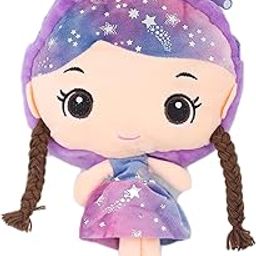 Soft fabric Doll Shape Sling Cross Body Bag for Kids Girls Nursery Travelling Picnic (Color: Purple Size : 15 x 18 cm)-image-69